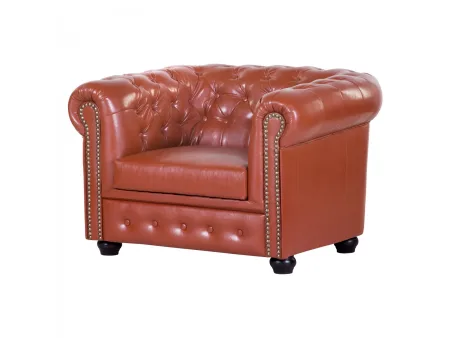 Fotel Chesterfield duży elegancki pikowany do salonu
