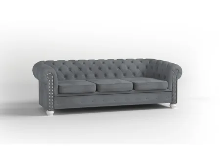 Sofa Chesterfield 3 elegancka pikowana kanapa do salonu