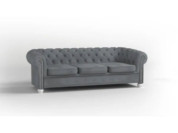 Sofa Chesterfield 3 elegancka pikowana kanapa do salonu